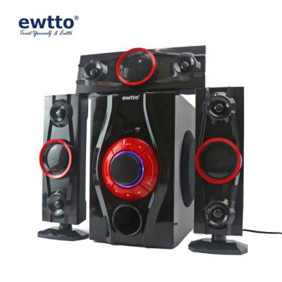 China LED Flashing Light Ewtto 3.1 Speakers Wholesale Blue Tooth Radio Speaker For TV Computer Mobile Phone USB SD for sale