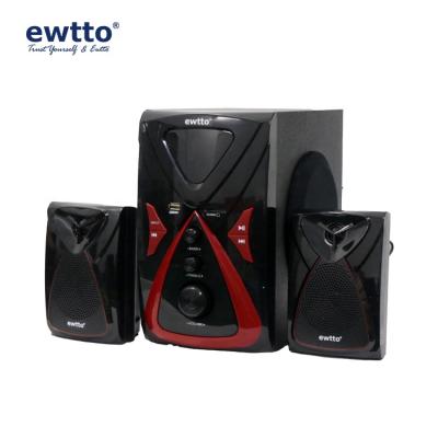 China No ewtto 2.1 Radio Speaker ET-P3661B Subwoofer Speakers For Computer Mobile Phone USB SD for sale