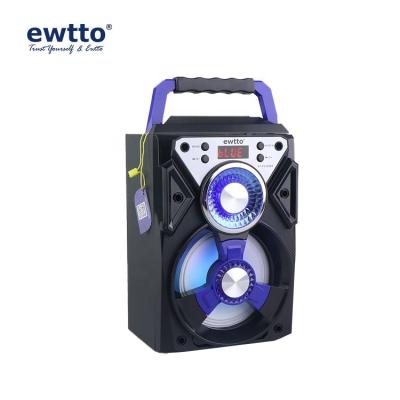 China Colorful LED Light Ewtto 5.25 Inch Colorful Lighted Portable Wireless BT Speaker Speakers With Remote Control for sale