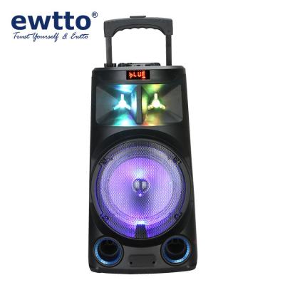 China No Light ewtto ET-P5070MBTC LED Home Theater Wireless 8 Inch Trolley Speaker with 2 AUX Microphones. for sale