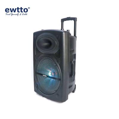 China LED flashing light ewtto 15 inch wireless BT speaker ET-P5147MBC with remote control for sale