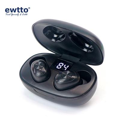 China Hot Selling TWS Earbuds Wireless Earbuds Press Control Comfortable Portable Earbuds Ewtto Wireless Earbuds With Led Display Charging Box for sale