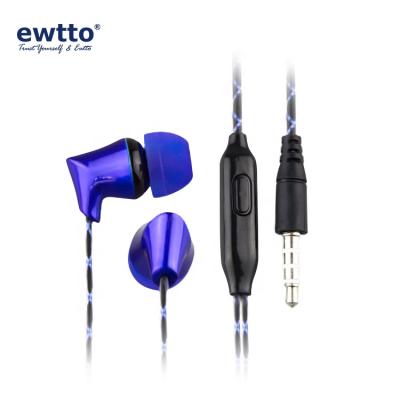 China Comfortable Ewtto In-Ear Wired Stereo Rentals Earphone Headphones With Mic For Mobile Phone MP3 for sale