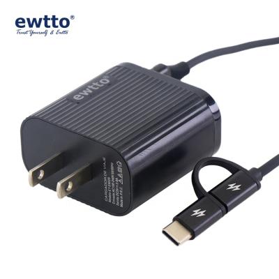 China EWTTO ET-E6029 1.2M Cable 2A 3.8A Safe Convenient Charging Charger Set US Plug Charger with 2 USB Ports for sale