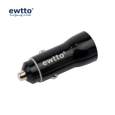 China Safe Convenient Ewtto 1.2M Micro 2A Cable And 3.8A Car Charging Charger Set With 2 USB Ports for sale