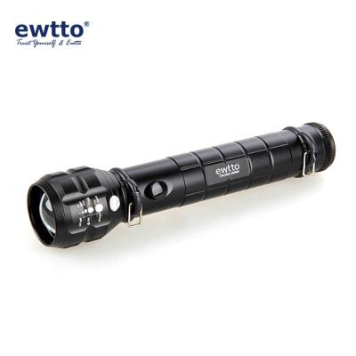 China Powerful Igniting Ewtto High Power Zoom Outdoor Aluminum Telescopic Flashlight For Fishing Climbing for sale