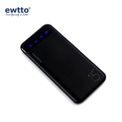 China New Product 10000 Mah Mobile Charger Factory Lithium Polymer Battery 2021 Charging Mobilphone ewtto Dual USB Output LED USB OEM Low for sale