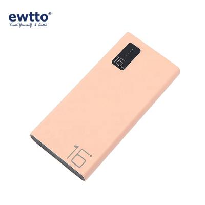 China Low Price 2021 New Product 16000 Mah Mobile Charger Factory Lithium Polymer Cell Polymer Cell Charging ewtto 16000 Polymer Battery Power Price for sale