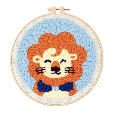 China Europe Lion Punch Needle Kit for starter 20cm 8 inch contains everything to make - Christmas craft for sale