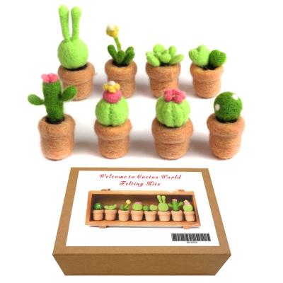 China Europe Needle Felting Succulent Kits With Gift Box For Beginners for sale