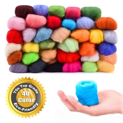 China Wet Dry Felting 100g Merino Wool For Needle Felting Kit 19 Micron Superfine Wool Soiling For Wet And Dry Felting, Spinning for sale