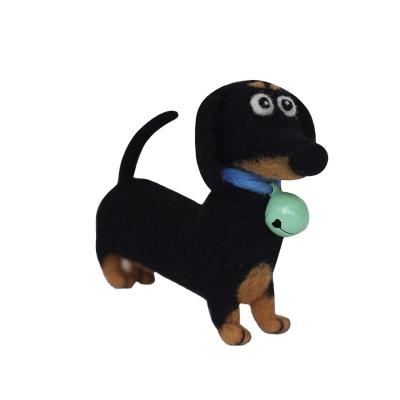 China Handmade Dachshund Dog Felt Crafts Starters Wool Soiling Tool Needle Felting Kits Supplies for sale