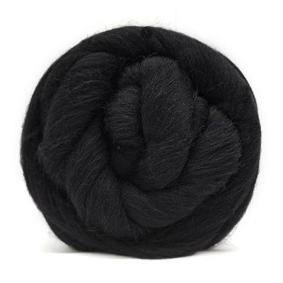 China Felting 100g Black Wet Dry Felting Wool For Needle Felting Kit 19 Micron Superfine Wool Soiling For Wet And Dry Felting Craft (No. 07) for sale