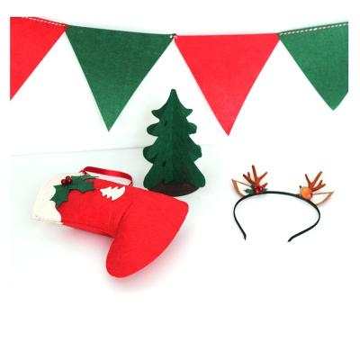 China Customized Traditional Christmas Tree Christmas Stocking Banner Bunting Kits Nonwoven Fabric Felt Decorations for sale