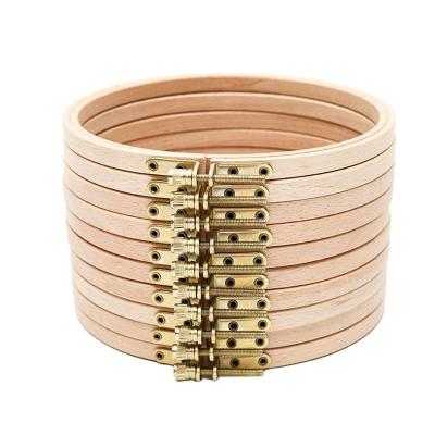 China Natual Beech Wood Handmade Embroidery Hoops Circle Wooden Rings for Punch Knitting Needle Sewing Cross Quilting DIY Punch Crafts for sale