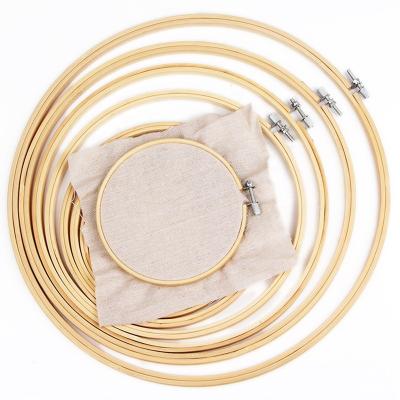 China Eco-Friend Embroidery Hoop Bamboo Wood Circles Macrame Wood Floral Craft Rings Dreamy DIY Christmas Wreath Catcher And Wall Hanging Crafts for sale