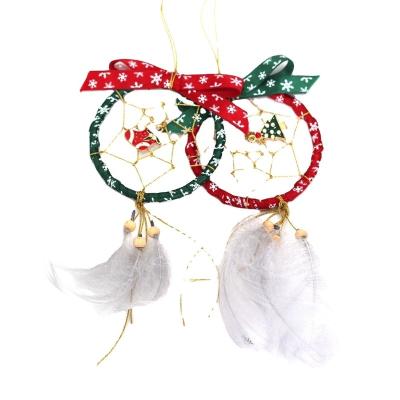 China Europe DIY Dream Catcher 65mm Diameter Natual Feather Indian Craft Supplies Set Kit For Christmas Decoration Ornament for sale