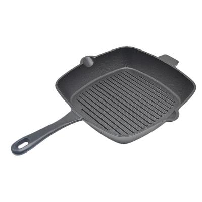 China 25cm China Grill Pan Sustainable Square Shape Pre-Seasoned Cast Iron For Camping Cooking for sale