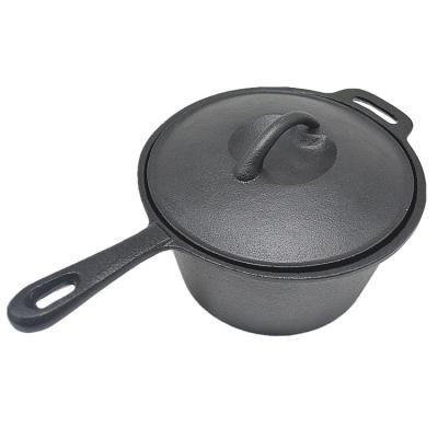 China China Manufacture Sustainable Milk Cooking Pre-Seasoned Cast Iron Outdoor Pots With Lid for sale