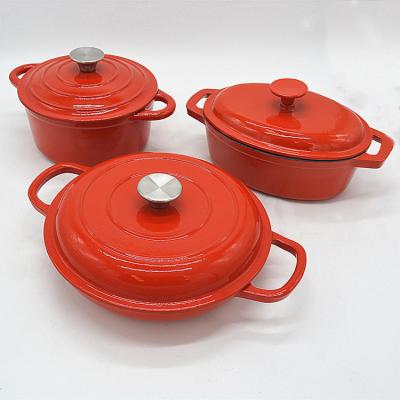 China Sustainable 3 Pieces China Dutch Oven High Quality Enamel Cast Iron for sale