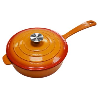 China China Manufacture Sustainable Enamel Soup Casserole Milk Cooking Indoor Cast Iron Pot With Lid for sale