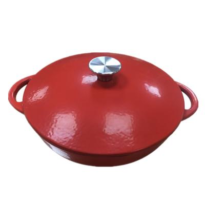 China Sustainable 27cm China manufacture enamel cast iron cooking pot cookware set with lid for sale