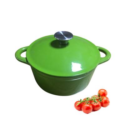 China Sustainable Popular Design Cast Iron Enamel Kitchen Cooking Pots With Lid for sale