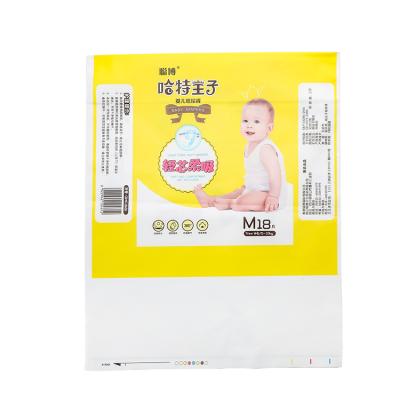 China Factory direct sale packaging layout custom logo printed baby pe diaper plastic packaging bag for sale