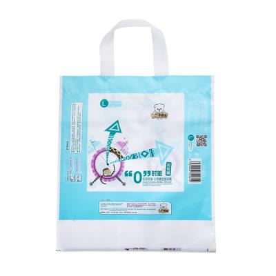 China WRAPPING BAG custom printed baby side portable diaper wrap packing gusset plastic diaper bag for sale