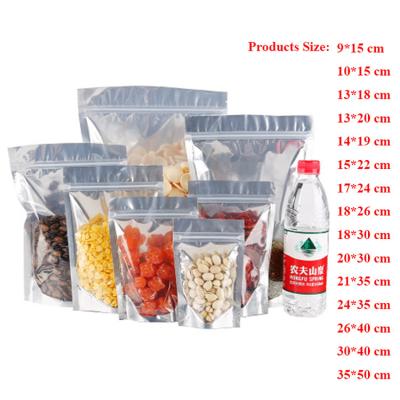 China Resealable clear transparent plastic ziplock ziplock self seal pet/pe zipper plastic self seal aluminum foil food packing/shopping bag for sale