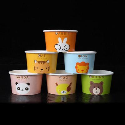 China Custom High Quality Kids Cartoon DOUBLE WALL Printing Birthday Gifts Animal Paper Cup For Ice Cream for sale