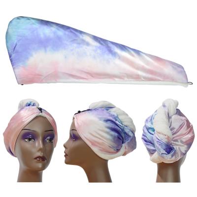 China Wholesale Multicolor Disposable Satin Microfiber Terry Hair Towel Wrap for sale