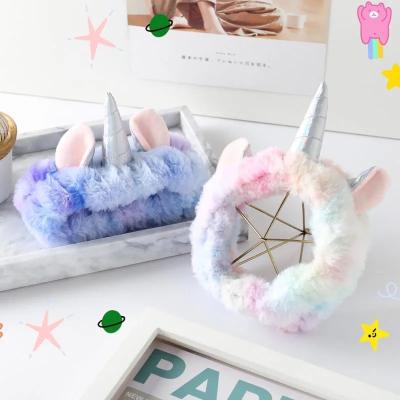 China Lovely Disposable Colorful Unicorn Hair Band For Girls Hair Towel Turban for sale