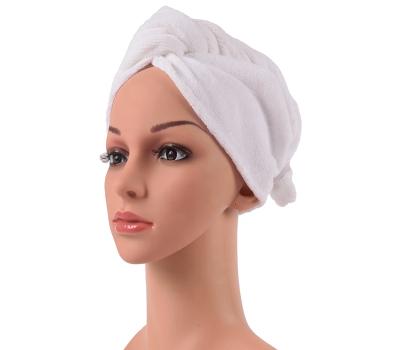 China Family Hotel QUICK DRY Health No Smell Quick Dry White Cotton Custom Hair Wraps for sale