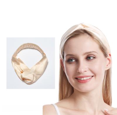 China Fashion 100% Silk Headband Hair Band Retro Skin Cross Twisted Custom Hair Wraps for sale