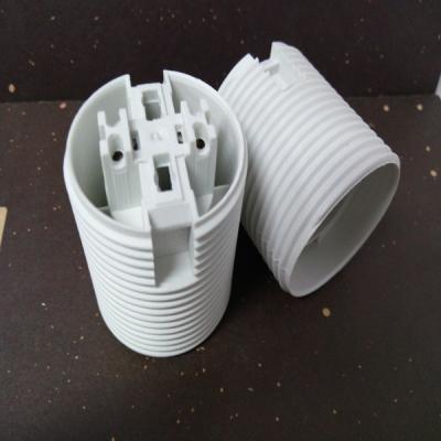 China Screw Edison Screw Fully Threaded Plastic E27 Bulb Holder For E27 Light Bulbs for sale