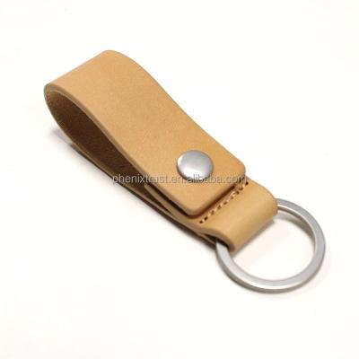 China Premium Customized Vintage Logo Keyholder Souvenirs Vegetable Tanned Leather Key Chain for sale