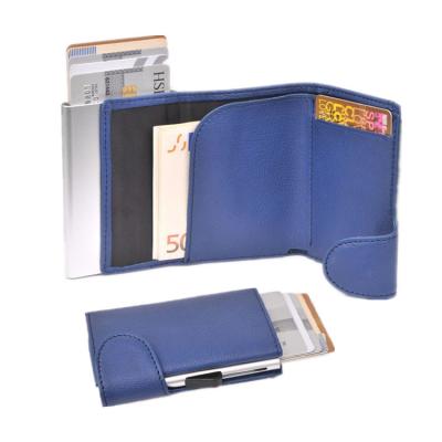 China Hot design RFID Phenixtrust rfid blocking card holder pop up aluminum leather wallet for sale