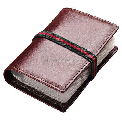 China NATIONAL Multi Credit Card Driving Card Strap Name Card Holder Genuine Leather Elastic Wallet for sale