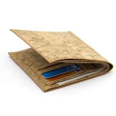 China New National Popular Custom Made Vegan Cork Wallet Men's Cork Pattern Leather Wallet Card Purse for sale