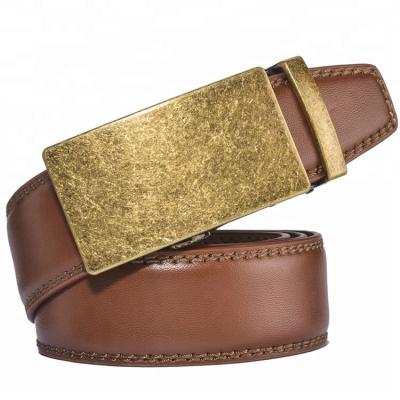 China Business and fashion fashional luxury genuine leather men belt self closing leather belt for jeans for sale