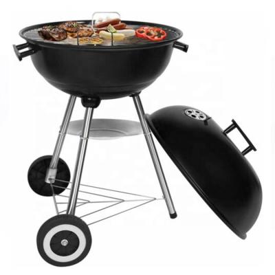 China Adjustable Size Garden Family BBQ Grill 17 Inch Round BBQ Grill Kettle Steel Charcoal Grill With Wheels for sale