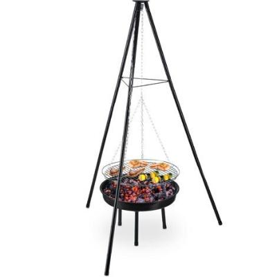 China Adjustable Height Adjustable Tripod Charcoal BBQ Camping Grill for sale