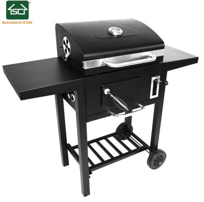 China Outdoor Portable Adjustable Height Cart Charcoal Barbecue Large Grill Grill With Two Sided Table Suitable For More Than 5 People for sale