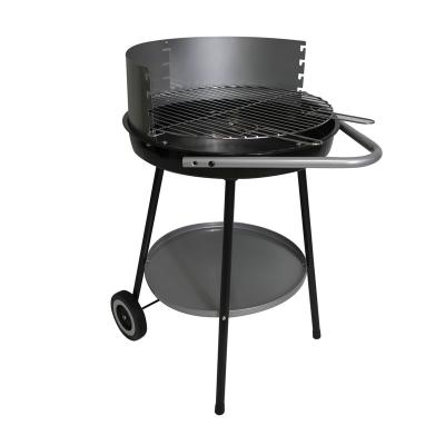 China Adjustable Height Outdoor Single Round Charcoal BBQ Grill With Large Cooking Area For Balcony Garden Family Gathering for sale