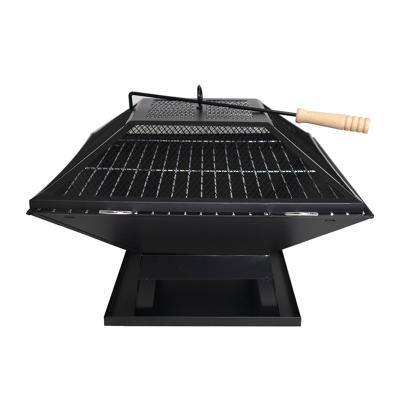 China The Easily Assembled Outdoor Square Fire Pit Barbeque Charcoal Grill Wholesale Price for sale