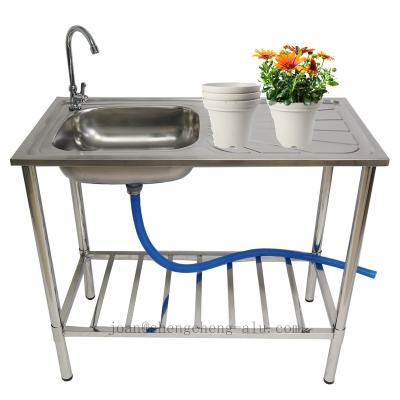 China With Free Standing Outdoor Single Faucet Stainless Steel Lavatory Sink For Kitchen Laundry Room, Garden for sale