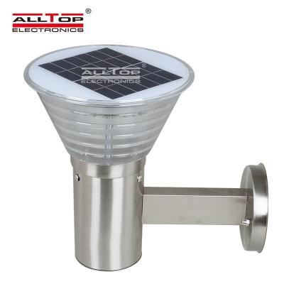 China ALLTOP High Quality Waterproof Outdoor Garden 5w Wall Mounted Landscape Polycarbonate Stainless Steel IP67 Solar Led Wall Light for sale