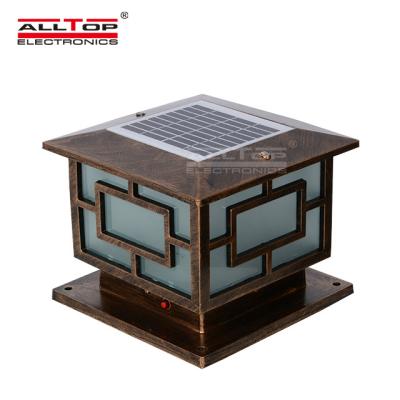 China Hot Sale IP65 3w 4w ALLTOP Garden Square Garden Light Waterproof Aluminum Base Pathway Solar Led Pillar Light for sale