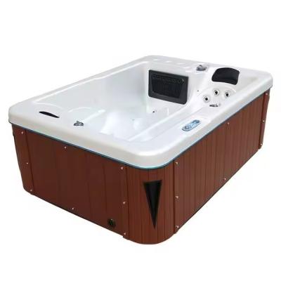 China Garden Hot Tubs With 2 Lounges For Family Outdoor Massage Spa Pools Freestanding bathtubs with led lights for sale